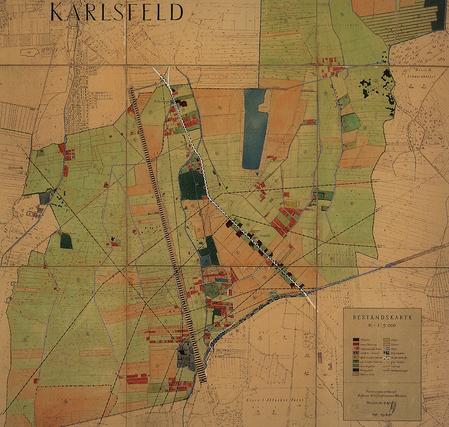 Bestandsplan der Gemeinde Karlsfeld 1952