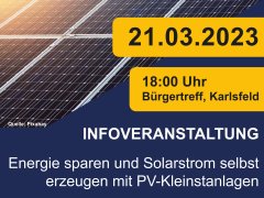 Infoveranstaltung PV-Kleinstanlagen 21.03.2023