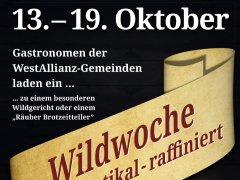 Wild genießen in der WestAllianz – Wildwoche vom 13. bis 19. Oktober 2025 Wild genießen in der WestAllianz – Wildwoche vom 13. bis 19. Oktober 2025